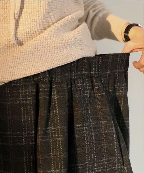 AsheKsha(アシクシャ)の「【新作】レトロチェックのワイドパンツ(その他パンツ・レディース・ダークグレー・F)」の7枚目の写真