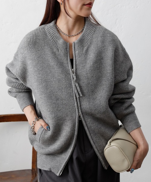 セール】片畦ジップアップニット（ニット/セーター）｜COLONY 2139