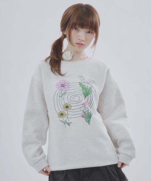 MSGirl(エムエスジーガール)の「フラワーグラフィックスウェット(スウェット・レディース・ホワイト系/グレー系・F)」の15枚目の写真