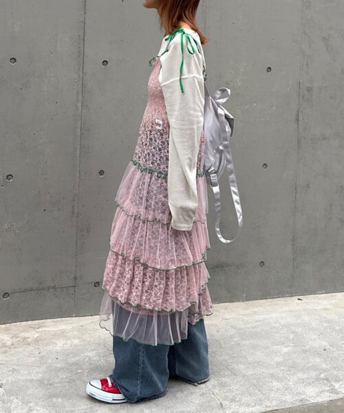 HELLO.SANFRANCISCO(ハローサンフランシスコ)の「★【HELLO.SANFRANCISCO/ハローサンフランシスコ】2WAYレースブロッキングティアードスカート(スカート・レディース・ホワイト/アイボリー/ピンク・ONE SIZE)」の18枚目の写真