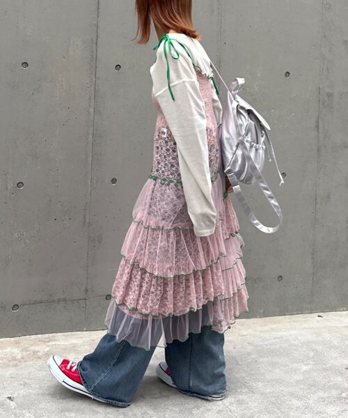 HELLO.SANFRANCISCO(ハローサンフランシスコ)の「★【HELLO.SANFRANCISCO/ハローサンフランシスコ】2WAYレースブロッキングティアードスカート(スカート・レディース・ホワイト/アイボリー/ピンク・ONE SIZE)」の19枚目の写真