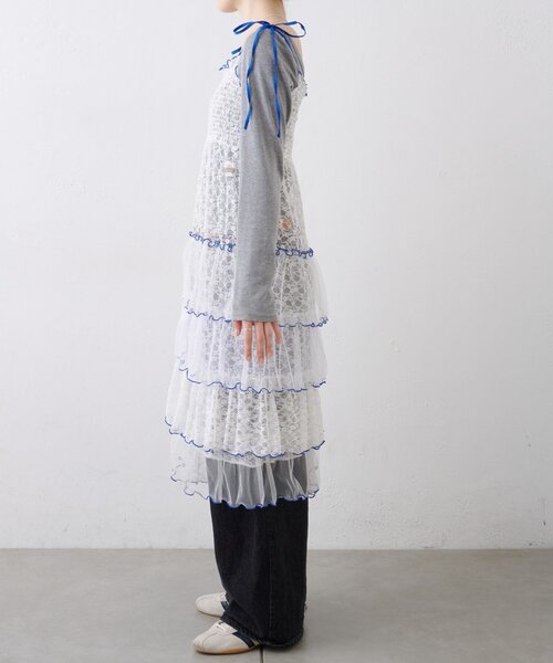 HELLO.SANFRANCISCO(ハローサンフランシスコ)の「★【HELLO.SANFRANCISCO/ハローサンフランシスコ】2WAYレースブロッキングティアードスカート(スカート・レディース・ホワイト/アイボリー/ピンク・ONE SIZE)」の10枚目の写真