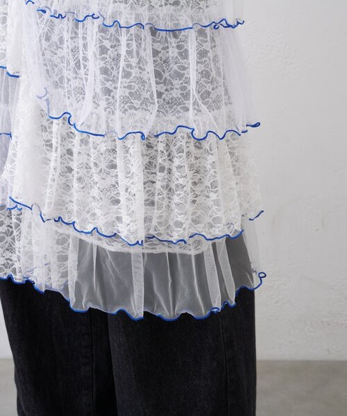 HELLO.SANFRANCISCO(ハローサンフランシスコ)の「★【HELLO.SANFRANCISCO/ハローサンフランシスコ】2WAYレースブロッキングティアードスカート(スカート・レディース・ホワイト/アイボリー/ピンク・ONE SIZE)」の8枚目の写真