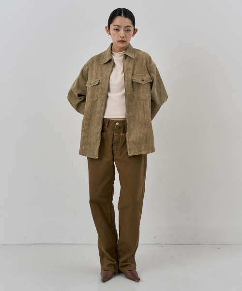 NUAKLE(ヌアクル)の「(w) ピグメントコードシャツ_メイプル(シャツ/ブラウス・レディース・その他・1/2)」の4枚目の写真