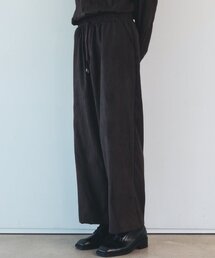ユニセックススエードプリーツパンツ_BROWN