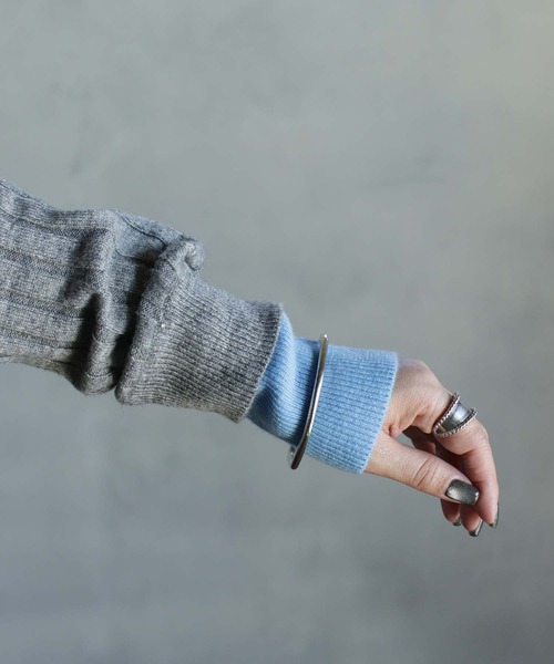 kese-moi(ケセモイ)の「リブ編みダブルカラーニット(ニット/セーター・レディース・ダークグレー/ネイビー・FREE)」の20枚目の写真