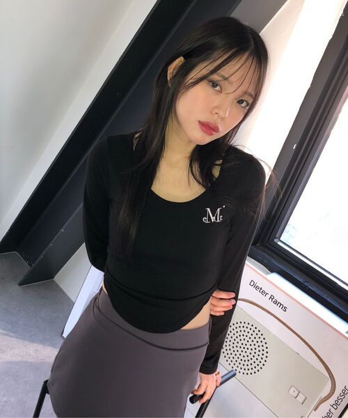 MUCENT（ムセント）の「アスティスリムUネックカットソー（3カラー）（Tシャツ/カットソー・レディース・ホワイト/グレー/ブラック・FREE）」の12枚目の写真