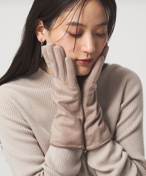 green label relaxing（グリーンレーベルリラクシング）の「起毛 シルキーグローブ / 手袋（手袋・レディース・ブラック/グレー系/ネイビー/ベージュ・FREE）」の3枚目の写真