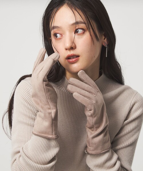 green label relaxing（グリーンレーベルリラクシング）の「起毛 シルキーグローブ / 手袋（手袋・レディース・ブラック/グレー系/ネイビー/ベージュ・FREE）」の5枚目の写真