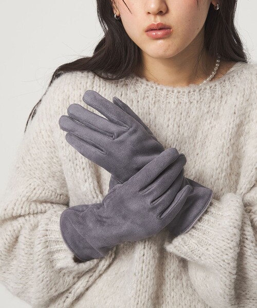 green label relaxing（グリーンレーベルリラクシング）の「起毛 シルキーグローブ / 手袋（手袋・レディース・ブラック/グレー系/ネイビー/ベージュ・FREE）」の6枚目の写真