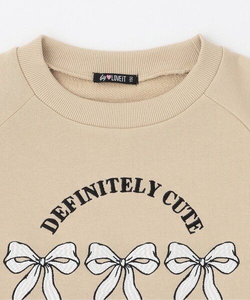 by LOVEiT（バイラビット）の「リボントレーナー（スウェット・キッズ・ブルーグレー/ブラック/ベージュ・130cm/120cm/160cm/140cm/150cm）」の9枚目の写真