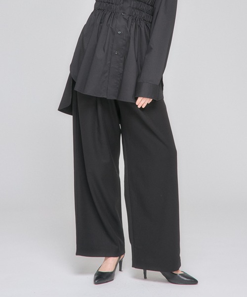 Nora Lily elle(ノラリリーエル)の「【Nora Lily】「elle」Shifted Pocket Wide Pants(スラックス・レディース・ブラウン/グレー/ブラック・FREE)」の21枚目の写真