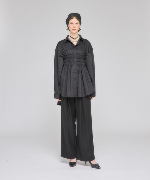 Nora Lily elle(ノラリリーエル)の「【Nora Lily】「elle」Shifted Pocket Wide Pants(スラックス・レディース・ブラウン/グレー/ブラック・FREE)」の16枚目の写真