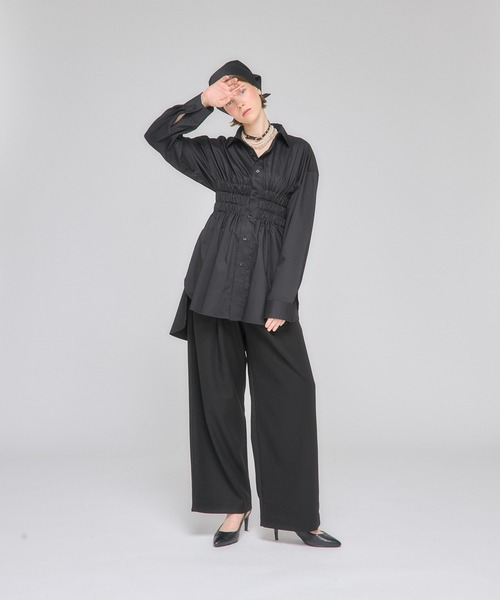 Nora Lily elle(ノラリリーエル)の「【Nora Lily】「elle」Shifted Pocket Wide Pants(スラックス・レディース・ブラウン/グレー/ブラック・FREE)」の19枚目の写真