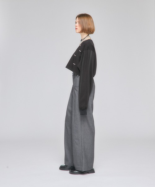 Nora Lily elle(ノラリリーエル)の「【Nora Lily】「elle」Shifted Pocket Wide Pants(スラックス・レディース・ブラウン/グレー/ブラック・FREE)」の7枚目の写真