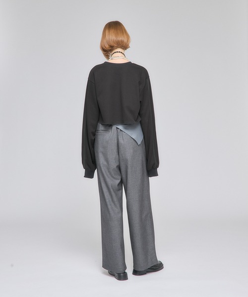 Nora Lily elle(ノラリリーエル)の「【Nora Lily】「elle」Shifted Pocket Wide Pants(スラックス・レディース・ブラウン/グレー/ブラック・FREE)」の8枚目の写真
