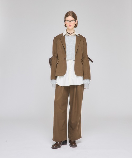 Nora Lily elle(ノラリリーエル)の「【Nora Lily】「elle」Shifted Pocket Wide Pants(スラックス・レディース・ブラウン/グレー/ブラック・FREE)」の13枚目の写真