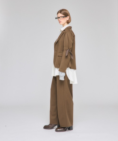 Nora Lily elle(ノラリリーエル)の「【Nora Lily】「elle」Shifted Pocket Wide Pants(スラックス・レディース・ブラウン/グレー/ブラック・FREE)」の14枚目の写真