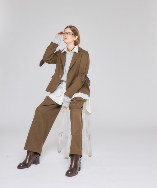 Nora Lily elle(ノラリリーエル)の「【Nora Lily】「elle」Shifted Pocket Wide Pants(スラックス・レディース・ブラウン/グレー/ブラック・FREE)」の12枚目の写真