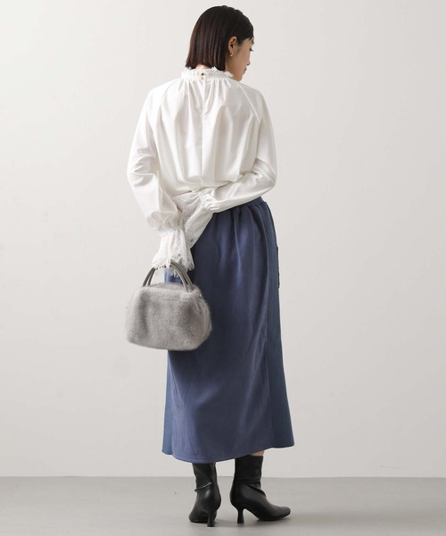 Gready Brilliant（グレディブリリアン）の「ハイネックレースキャンディスリーブブラウス（シャツ/ブラウス・レディース・ブラック/オフホワイト・38）」の4枚目の写真