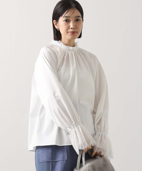 Gready Brilliant（グレディブリリアン）の「ハイネックレースキャンディスリーブブラウス（シャツ/ブラウス・レディース・ブラック/オフホワイト・38）」の6枚目の写真