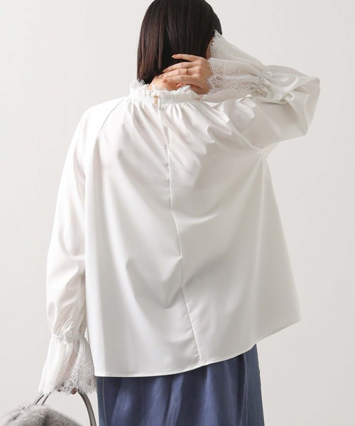 Gready Brilliant（グレディブリリアン）の「ハイネックレースキャンディスリーブブラウス（シャツ/ブラウス・レディース・ブラック/オフホワイト・38）」の8枚目の写真