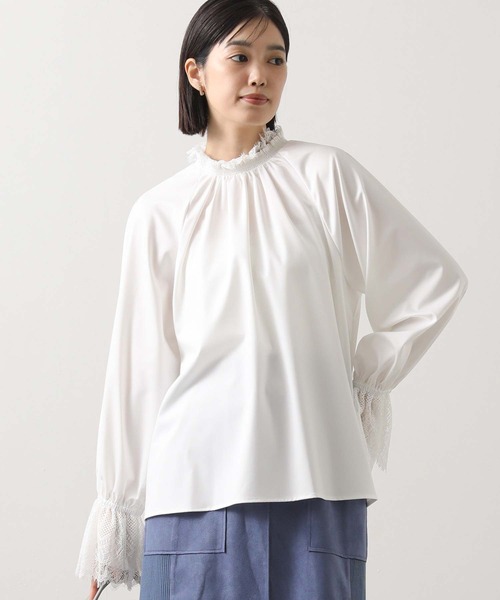 Gready Brilliant（グレディブリリアン）の「ハイネックレースキャンディスリーブブラウス（シャツ/ブラウス・レディース・ブラック/オフホワイト・38）」の9枚目の写真