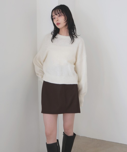 LIAN(リアン)の「モヘアシャギーニットプルオーバー(ニット/セーター・レディース・ライム/ピンク/オフホワイト/チャコールグレー・FREE)」の5枚目の写真