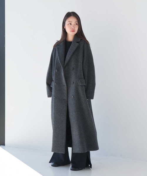 CLANE 24aw ダブルウールロングコート ダークグレー サイズ000 CLANE/クラネ】DOUBLE WOOL LONG COAT/ダブルウールロングコート