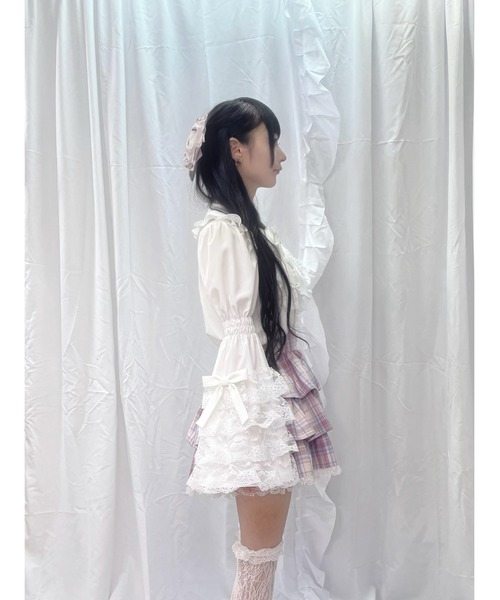 Ank Rouge（アンクルージュ）の「おリボン姫袖ブラウス（シャツ/ブラウス・レディース・ブラック/ホワイト・M）」の10枚目の写真