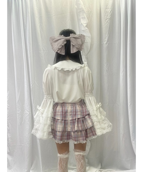 Ank Rouge（アンクルージュ）の「おリボン姫袖ブラウス（シャツ/ブラウス・レディース・ブラック/ホワイト・M）」の9枚目の写真