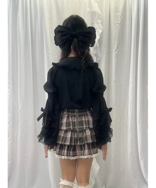 Ank Rouge（アンクルージュ）の「おリボン姫袖ブラウス（シャツ/ブラウス・レディース・ブラック/ホワイト・M）」の12枚目の写真