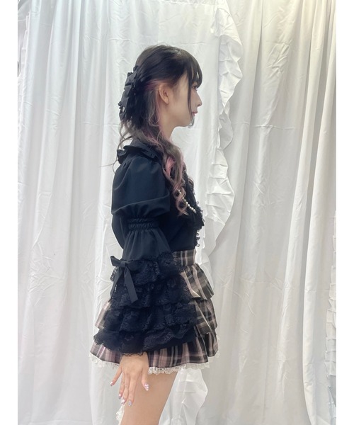 Ank Rouge（アンクルージュ）の「おリボン姫袖ブラウス（シャツ/ブラウス・レディース・ブラック/ホワイト・M）」の13枚目の写真