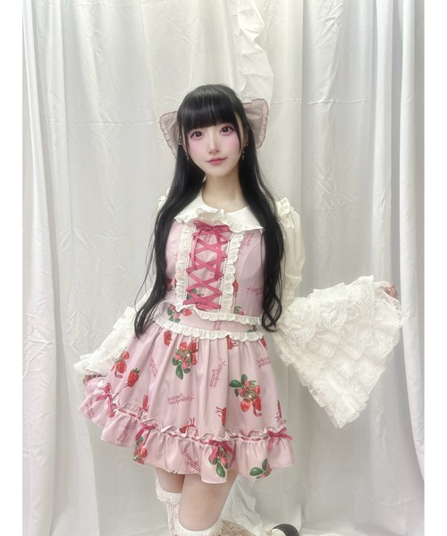 Ank Rouge（アンクルージュ）の「おリボン姫袖ブラウス（シャツ/ブラウス・レディース・ブラック/ホワイト・M）」の4枚目の写真