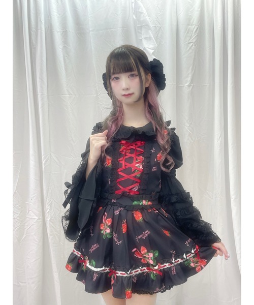 Ank Rouge（アンクルージュ）の「おリボン姫袖ブラウス（シャツ/ブラウス・レディース・ブラック/ホワイト・M）」の5枚目の写真