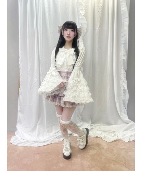 Ank Rouge（アンクルージュ）の「おリボン姫袖ブラウス（シャツ/ブラウス・レディース・ブラック/ホワイト・M）」の17枚目の写真