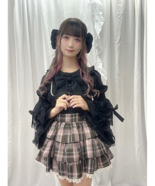 Ank Rouge（アンクルージュ）の「おリボン姫袖ブラウス（シャツ/ブラウス・レディース・ブラック/ホワイト・M）」の19枚目の写真