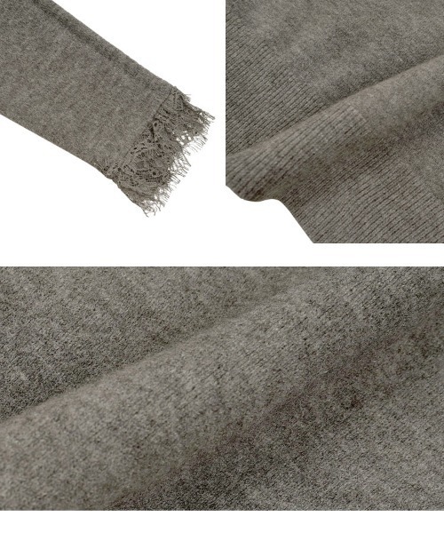 KOBE LETTUCE（コウベレタス）の「Vネックレースニットカーディガン（カーディガン/ボレロ・レディース・グレー/サンドベージュ/ネイビー・M）」の12枚目の写真