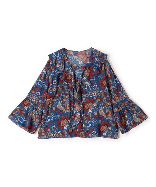 レーヨンプリント フリルブラウス（シャツ/ブラウス）｜SOULEIADO