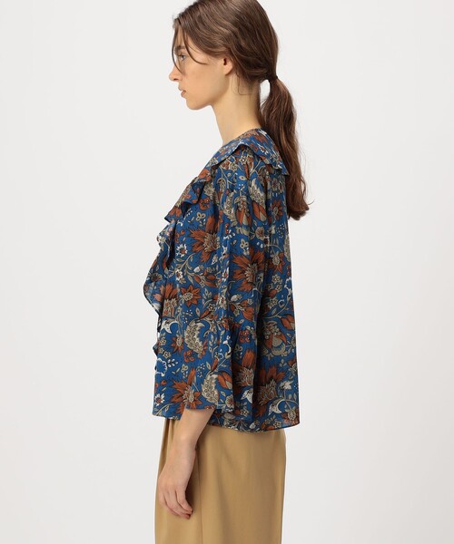 レーヨンプリント フリルブラウス（シャツ/ブラウス）｜SOULEIADO