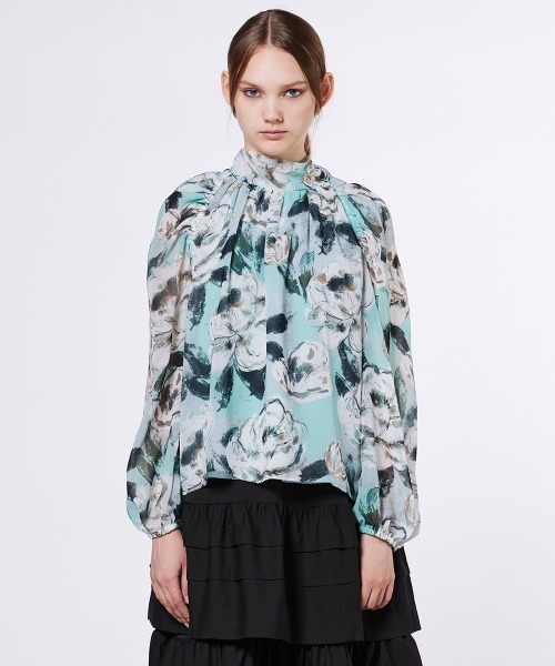 フラワーシフォン ボウタイブラウス（シャツ/ブラウス）｜Sov.（ソブ