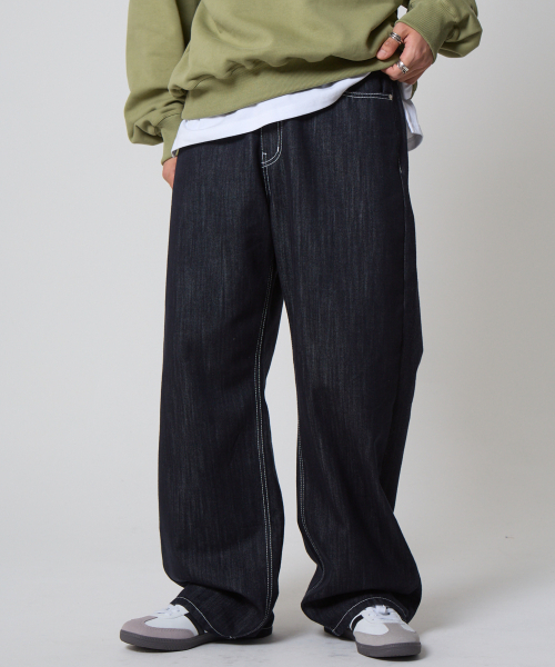 UNKNOWN PLANET(アンノウンプラネット)の「デイリー ワイド デニムパンツ インディゴ(デニムパンツ・レディース・その他・SMALL/MEDIUM/LARGE)」の1枚目の写真