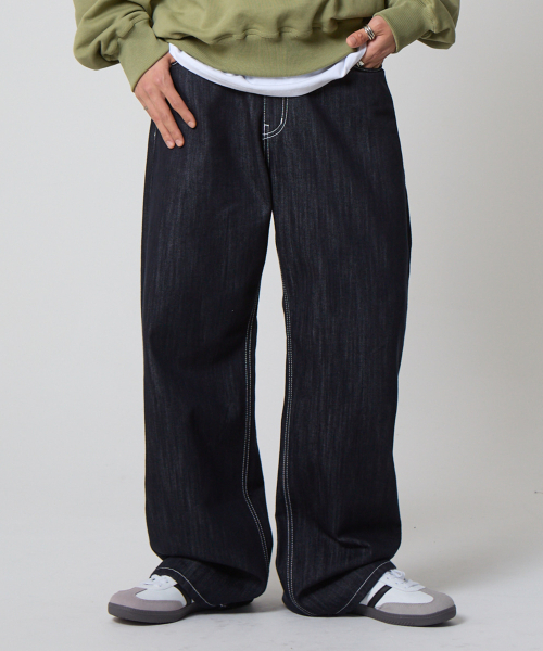 UNKNOWN PLANET(アンノウンプラネット)の「デイリー ワイド デニムパンツ インディゴ(デニムパンツ・レディース・その他・SMALL/MEDIUM/LARGE)」の2枚目の写真