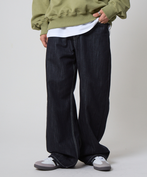 UNKNOWN PLANET(アンノウンプラネット)の「デイリー ワイド デニムパンツ インディゴ(デニムパンツ・レディース・その他・SMALL/MEDIUM/LARGE)」の4枚目の写真