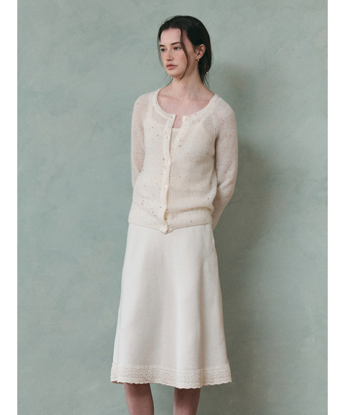 LENINA(レニーナ)の「MILLY round neck knit cardigan_IVORY(カーディガン/ボレロ・レディース・アイボリー・FREE)」の3枚目の写真