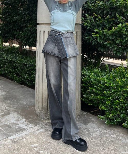 Ameri（アメリ）の「NEON STITCH REMAKE DENIM BELT（ベルト）」 - WEAR