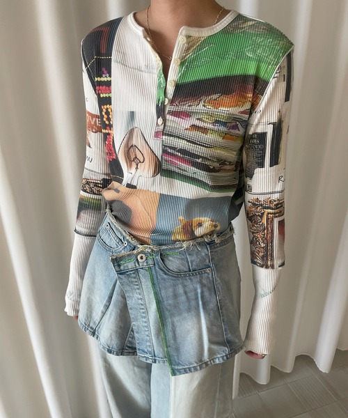 Ameri（アメリ）の「NEON STITCH REMAKE DENIM BELT（ベルト）」 - WEAR