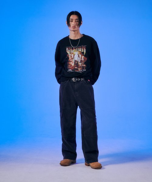 VISION STREET WEAR(ヴィジョンストリートウェア)の「VSW Wide Washed Denim Cargo Pants Black(デニムパンツ・レディース・その他・LARGE/MEDIUM/X-LARGE)」の3枚目の写真