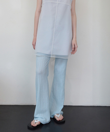 Eyelet Lace Layered Pants - Clear Sky-blue