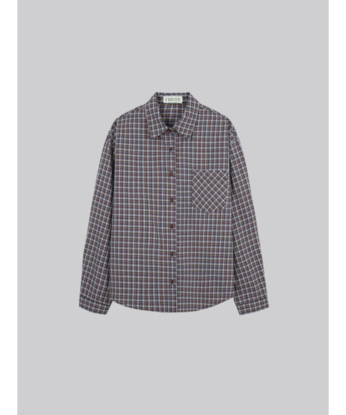 FRIVER07（フリバー07）の「Pocket check shirt [FRFA02SH03]_2color（シャツ/ブラウス・レディース・ブラウン/ネイビー・FREE）」の3枚目の写真